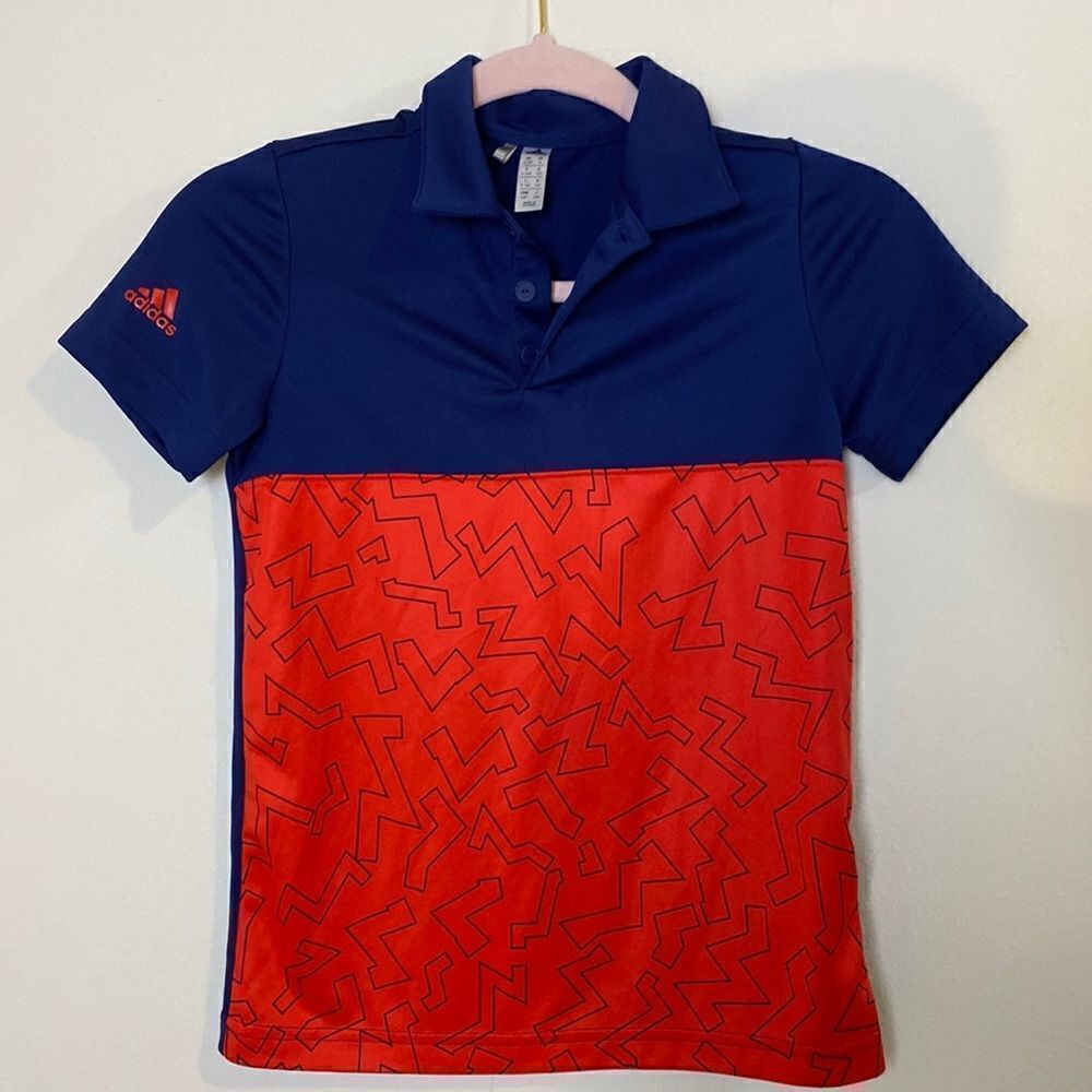 Adidas Polo Shirt NWOT Red and Blue Boys Small